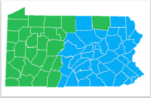 Map of counties of Pennsylvania