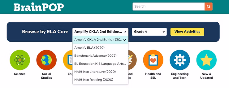 BrainPop curriulum integration